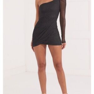 One-Shoulder Black Dress